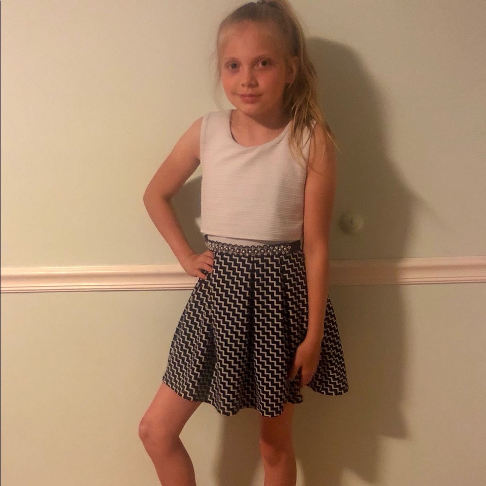 White and black dress